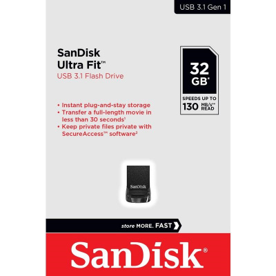 USB 3.0 32GB SanDisk Ultra Fit SDCZ430-032G-G46 черный - фото 3