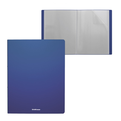 Папка файловая А4 17 мм на 10 файлов Erich Krause Matt Classic синяя - фото 1