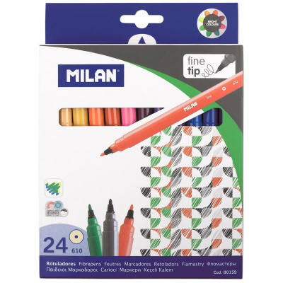 Фломастеры 24 цвета Milan Fine tip - фото 1