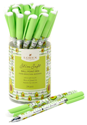 Ручка шариковая Lorex Slim Soft Food Addiction Avocado 0.5 мм синяя - фото 8