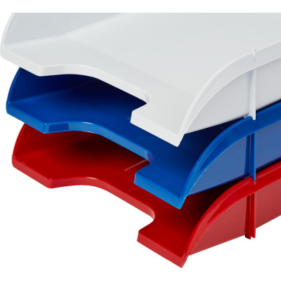 Лоток горизонтальный для бумаг Attache Триколор пластиковый (уп. 3 штуки) - фото 9