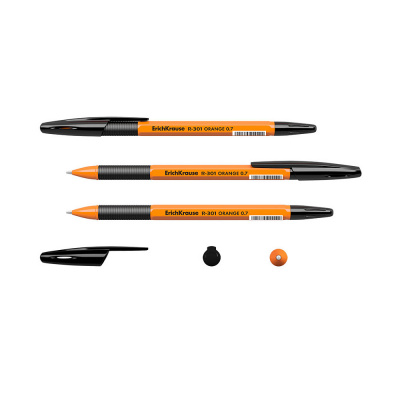 Ручка шариковая Erich Krause R-301 Stick&Grip Orange 0.35 мм черная - фото 5