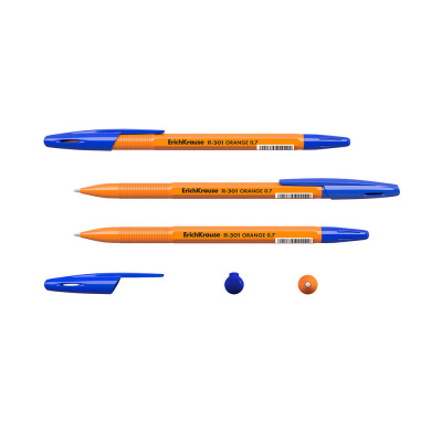 Ручка шариковая Erich Krause R-301 Stick Orange 0.35 мм синяя - фото 5