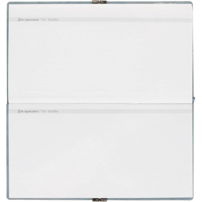 Еженедельник датированный нестандарт (175х95) искусственная кожа 64 л Escalada голубой с фикс.рез. - фото 8