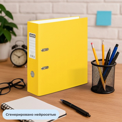 Папка-регистратор А4 90 мм Attache Selection Economy желтая - фото 2