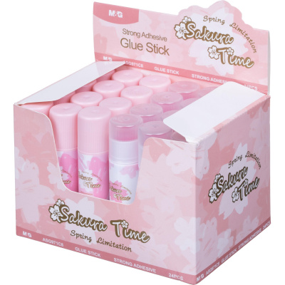 Клей-карандаш школьный 15г M&G Sakura, цвет корпуса в ассортименте - фото 4